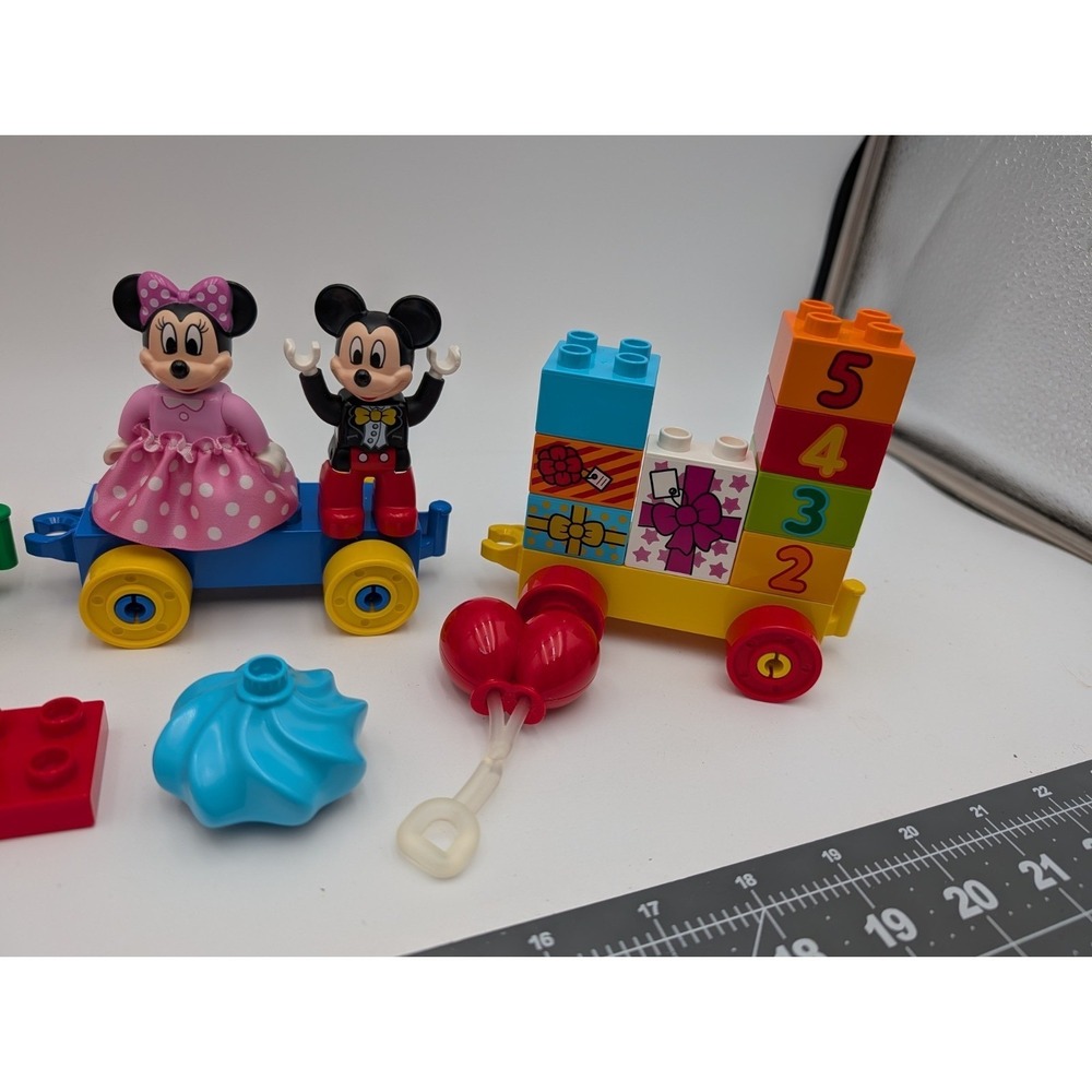 Lego Duplo Mickey Minnie Mouse Birthday Train Cupcake Balloon Lot - Picture 4 of 7